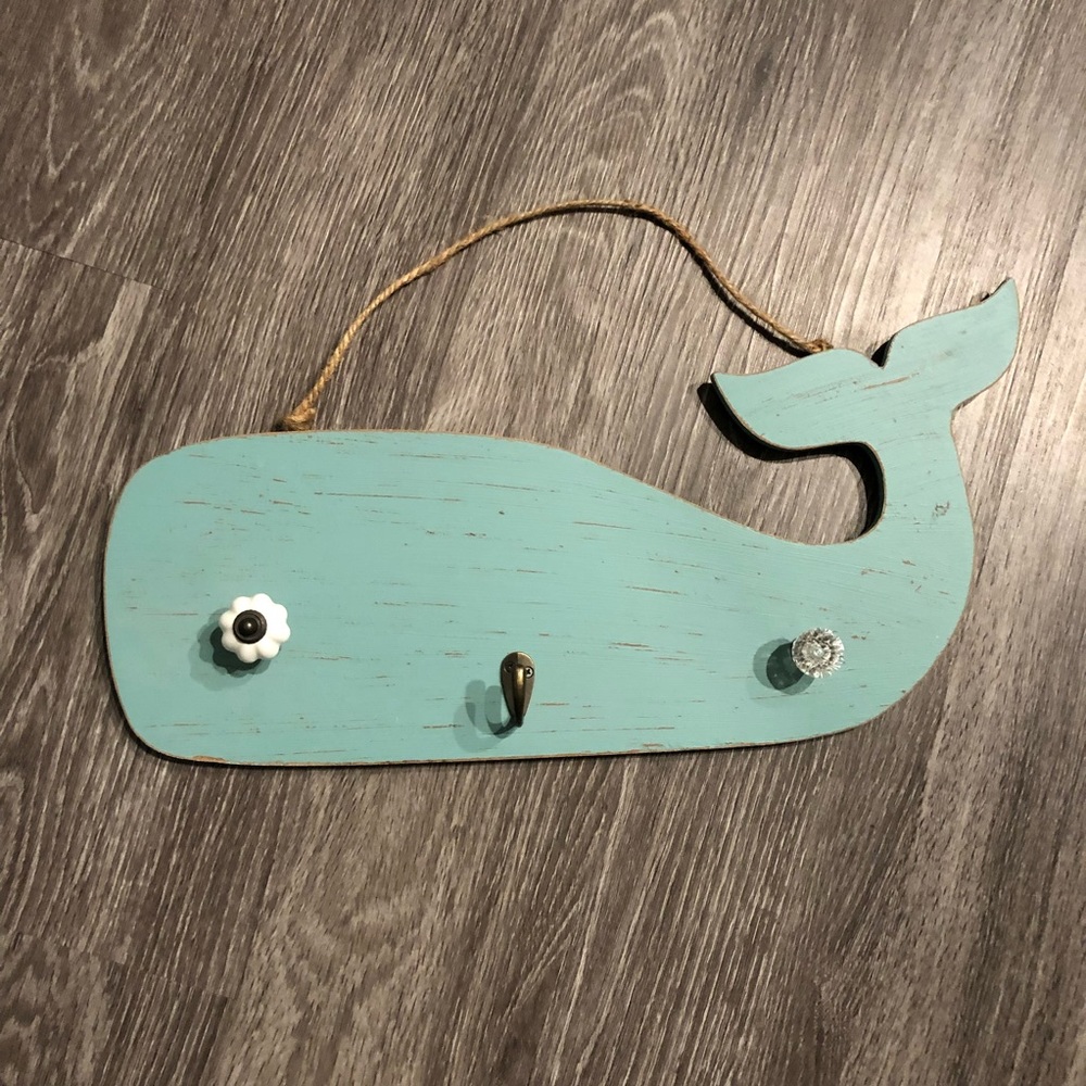 🌿HPx8🌿Costal Decor By Nicole Whale 3 hook hanger